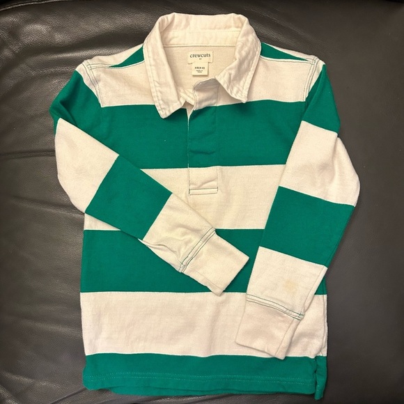 Crewcuts Green and White Striped Polo Shirt - Picture 1 of 3